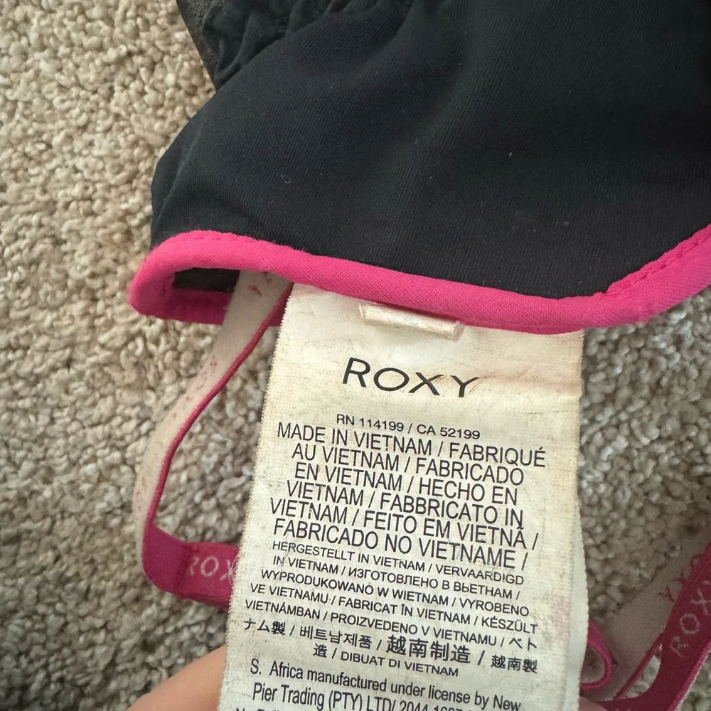 Roxy Kids Black & Pink Gloves